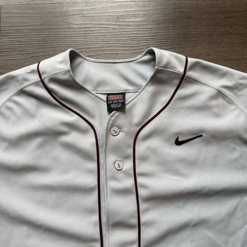 VTG 90s Nike‎ Minnesota Golden Gophers Gray Blank Baseball Jersey Size 48 USA